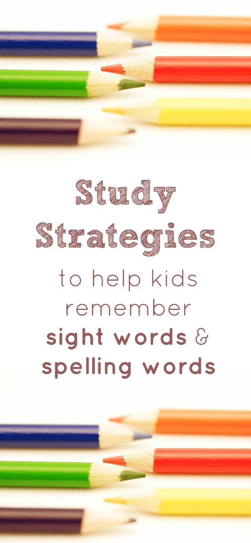 Study Strategies to help kids remember sight words and spelling words. Homework help.