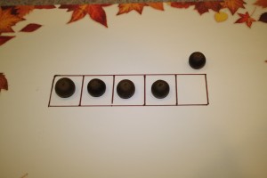 Use acorns to practice the concept of word