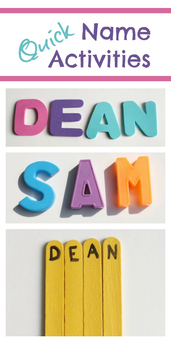 5 Quick Name Activities for Helping Kids Learn to Spell Their Names~And tips for how we integrate these activities into our daily schedule