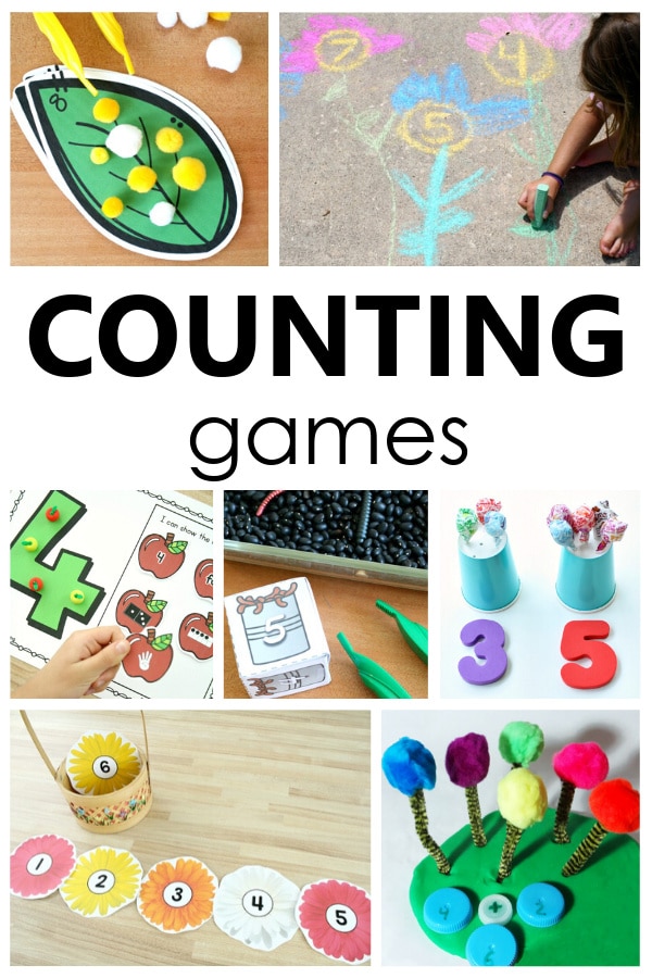 These counting games for preschoolers and kindergarteners will help kids learn to count and recognize numbers in a playful way.