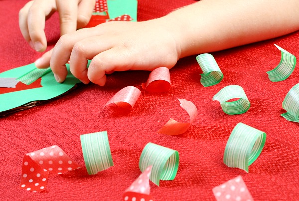Washi Tape Wreath Christmas Craft for Kids