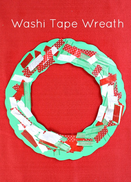 Washi Tape Wreath Christmas Craft for Kids