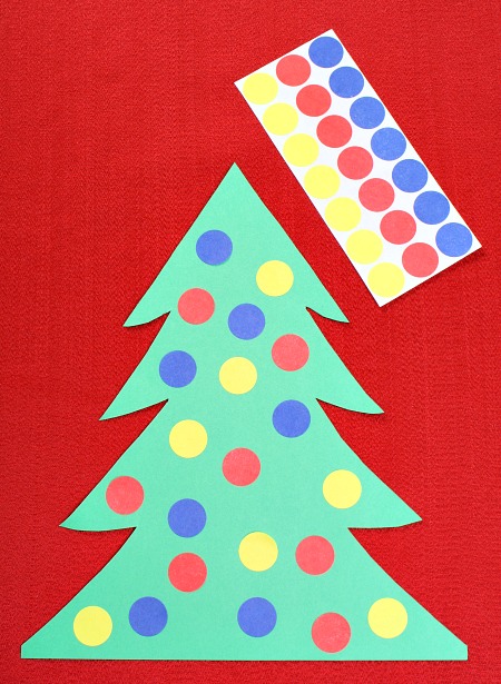Dot Sticker Color Matching Christmas Tree Activity...great for toddlers!