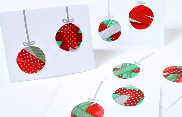 Washi Tape Ornament Christmas Cards