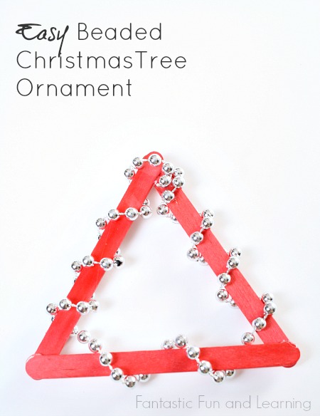 Easy Beaded Christmas Tree Ornament Craft...low mess and great for toddlers, preschoolers and group events