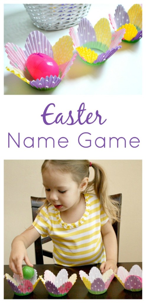 Easter Name Game...fun way to practice name recognition with plastic eggs