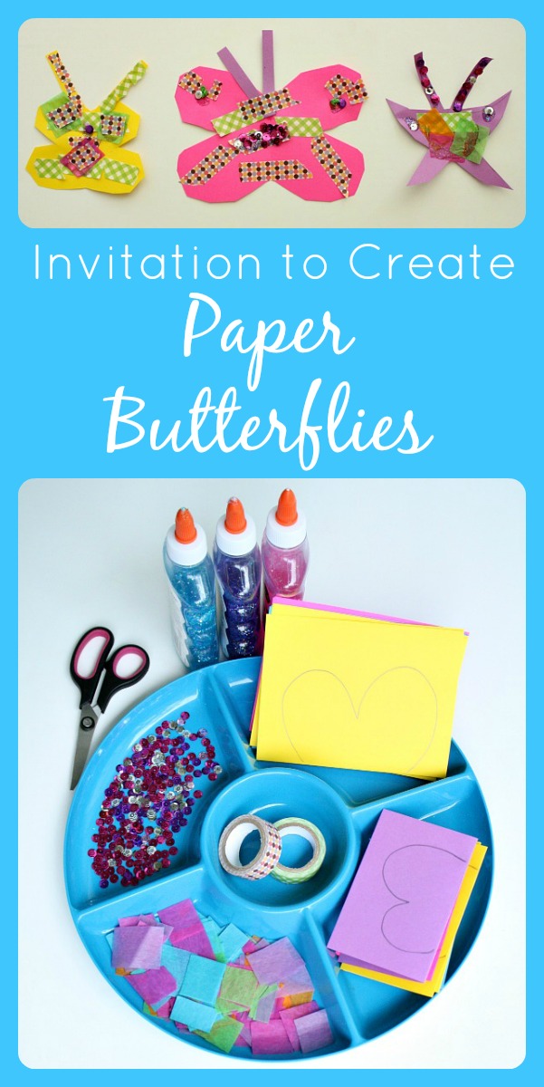 Invitation to Create Paper Butterflies...spring craft for kids