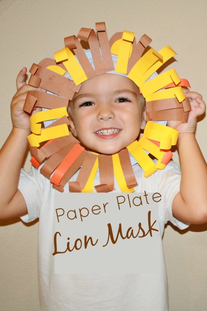 Paper Plate Lion Mask-fun fine motor craft for pretend play