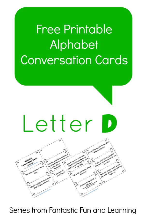 Letter D alphabet conversation cards