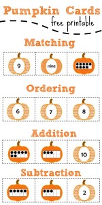 Free Printable Pumpkin Number Cards for 0 to 10