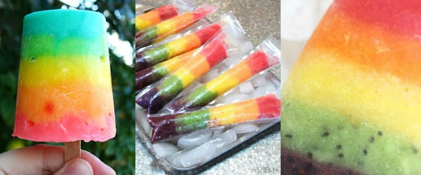 Healthy Rainbow Popsicles