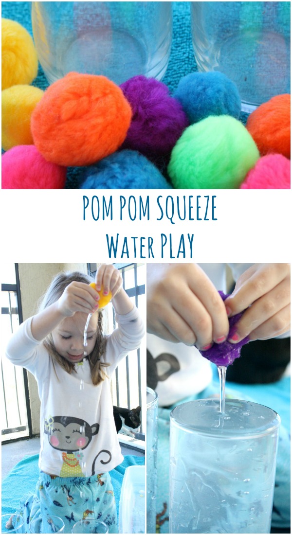 om Pom Squeeze Water Play Fine Motor Activity for Toddlers and Preschoolers