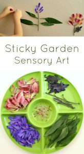 Sticky Flower Garden Sensory Art for Kids