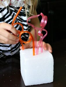 Styrofoam and Crazy Straws STEAM Sculpture Art Project for Kids