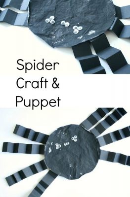 Coffee Filter Spider Craft and Puppet for Halloween or an Itsy Bitsy Spider Activity