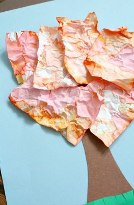 Crumpled Paper Tree Fall Craft for Kids