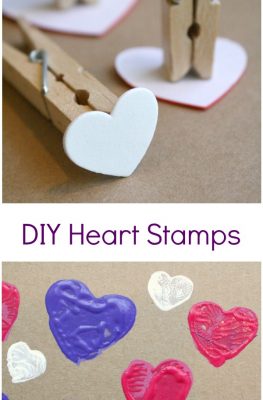 DIY Heart Stamps-Easy to make and great for preschool art projects for Valentine's Day