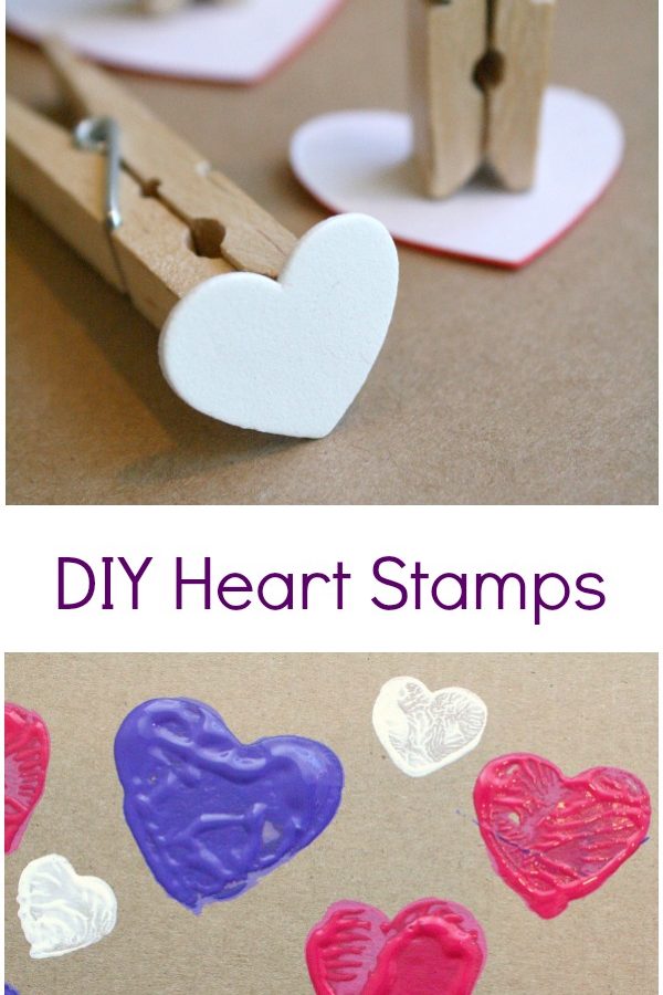 DIY Heart Stamps-Easy to make and great for preschool art projects for Valentine's Day
