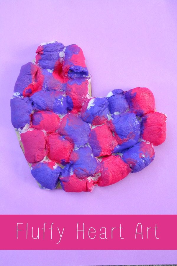 Fluffy Heart Art Preschool Craft for Valentine's Day or Mother's Day