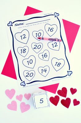Free Printable Valentine's Day Math Activity-Adding Doubles Facts for Kindergarten and First Grade