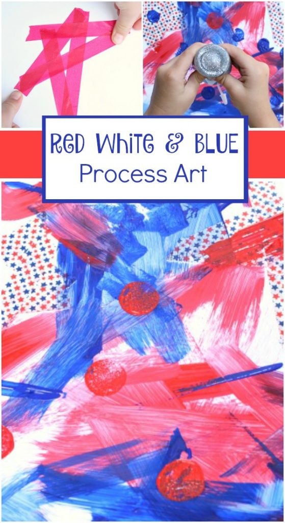 Red White and Blue Process Art-Preschool and Toddler Art Activity for the Fourth of July and Other Patriotic Holidays