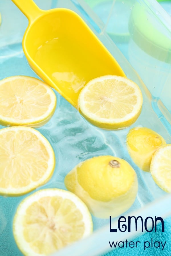 Lemon Water Play-Summer sensory play for kids who love making lemonade! Great for fine motor practice, sensory exploration and more