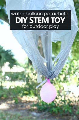 How to make a water balloon parachute DIY STEM toy for kids outdoor play