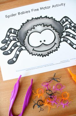 Spider Babies Fine Motor Activity Halloween and Spider Theme Fine Motor Play for Preschool
