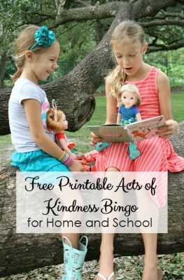 Free Printable Acts of Kindness Bingo for Home and School. How we're using the American Girl WellieWishers to spread kindness