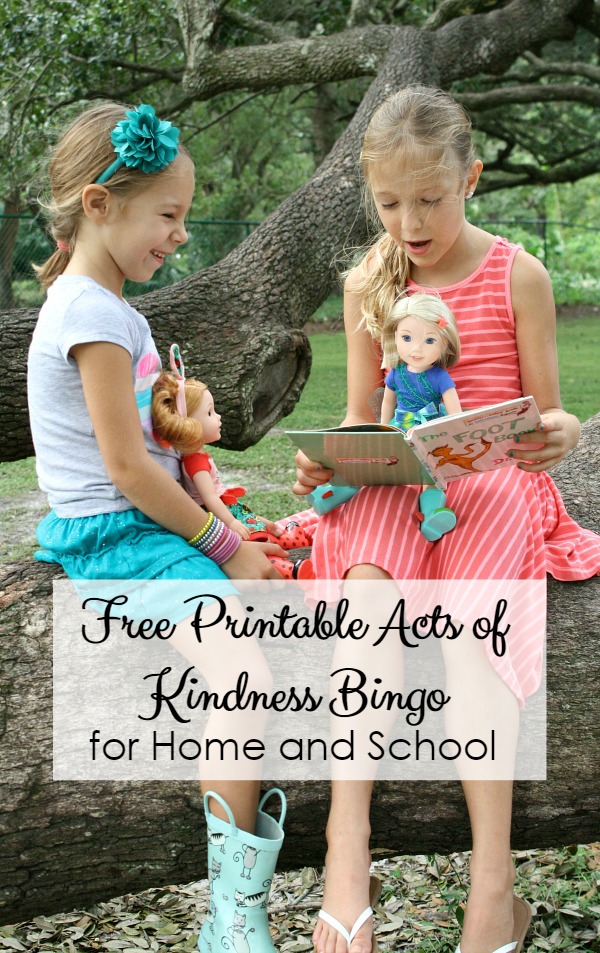 Free Printable Acts of Kindness Bingo for Home and School. How we're using the American Girl WellieWishers to spread kindness