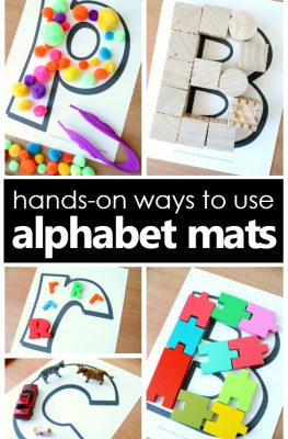 Hands-on ways to use alphabet mats...great ideas for reusing ABC mats for letter recognition activities.