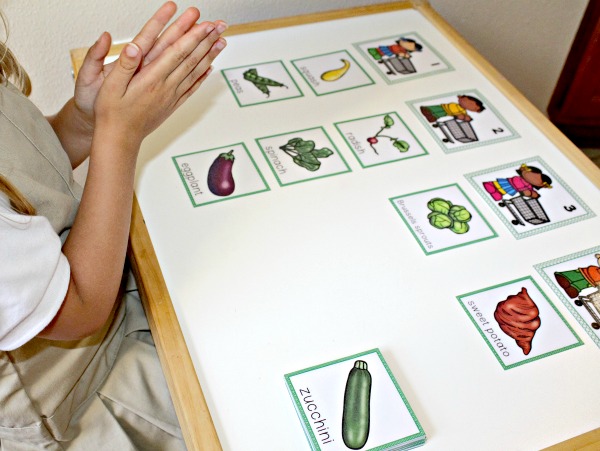 clapping syllables vegetable theme activity