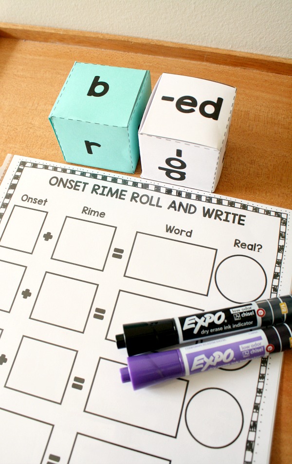 Phonics Roll and Write Real and Nonsense Word Free Printable