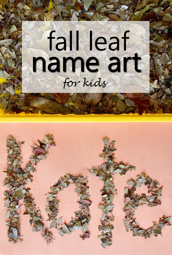 Fall Leaf Name Art-Sensory name activity for toddlers and preschoolers