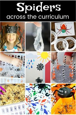 Spider Crafts and Activities for Kids. Fun for Halloween or any time kids are interested in learning about spiders. Includes sensory play, fine motor, math, literacy and more
