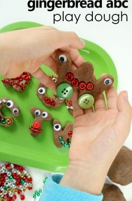 Gingerbread Play Dough Invitation-Make gingerbread alphabet cookies