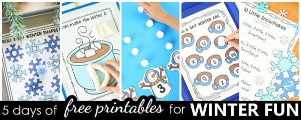 Free Winter Printables for PreK and K