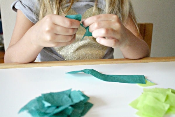 Christmas Tree Sun Catcher with Tissue Paper