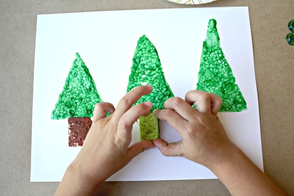 Stamp Painting Christmas Art for Kids