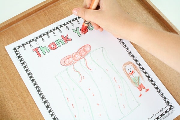 Christmas Thank Card Template for Kids