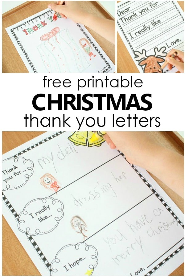 Free printable Christmas Thank You Letter Templates for Kids. Easy to write Christmas Thank You Card Templates #freeprintable #Christmas