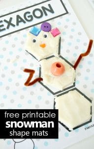 free printable snowman shape mats for winter preschool learning
