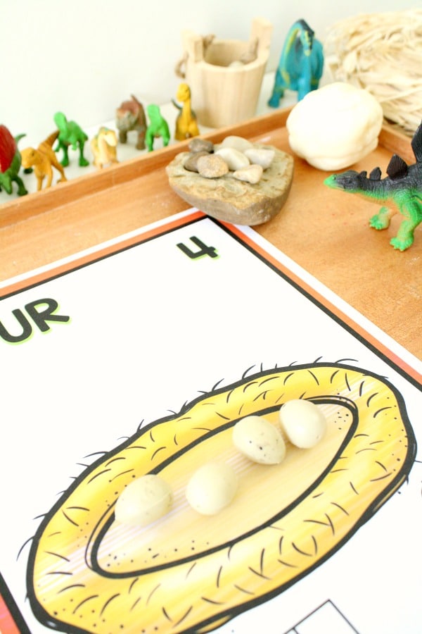 Dinosaur Egg Counting Mats for Preschool