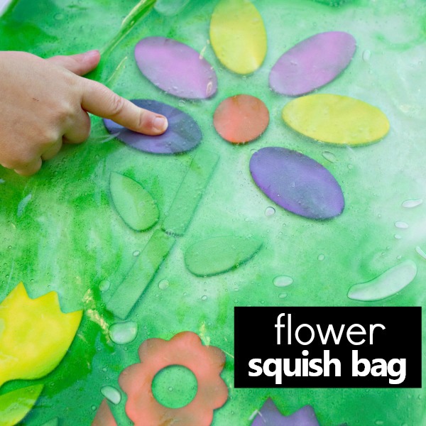 Flower Squish Bag Preschool Spring Activity