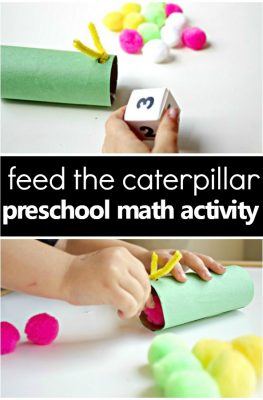Feed the Caterpillar Spring Math Activity-hands-on counting practice for preschool and kindergarten #caterpillar #preschool #kindergarten