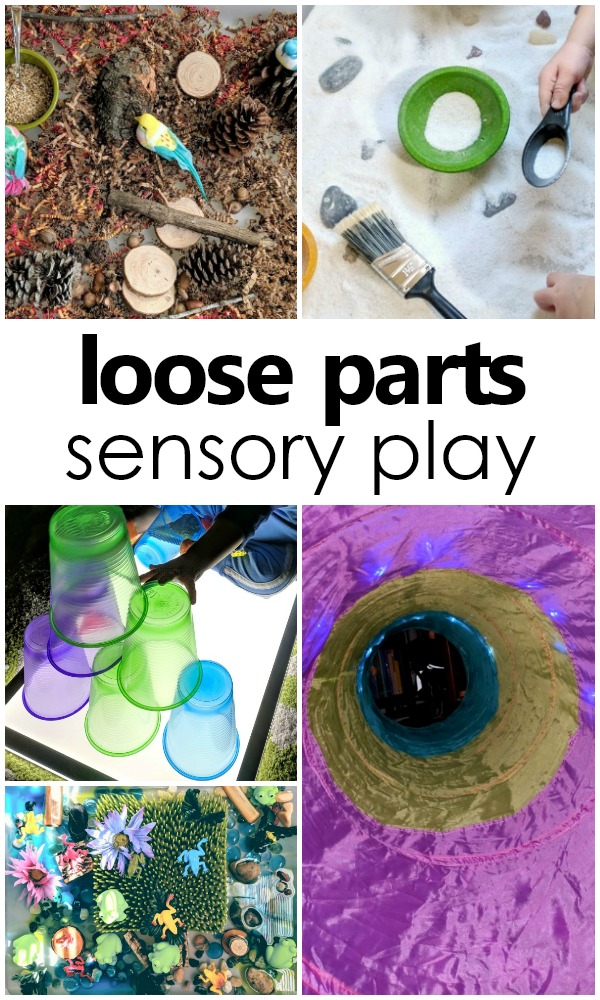 Loose Parts Sensory Play-sensory play activity ideas with loose parts for toddlers and preschoolers #preschool #sensoryplay #looseparts #toddlers #sensory