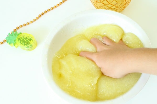 How to Make Scented Pineapple Slime-Kneading