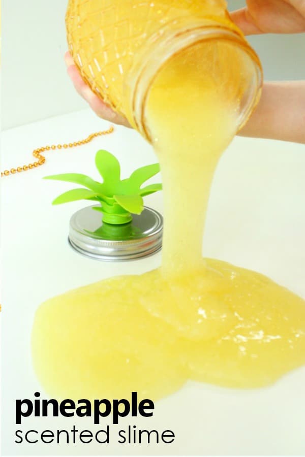 How to make pineapple scented glitter slime #slime #kids #summer #preschool