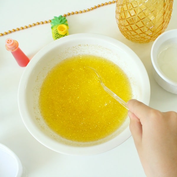 Mixing Pineapple Slime Recipe