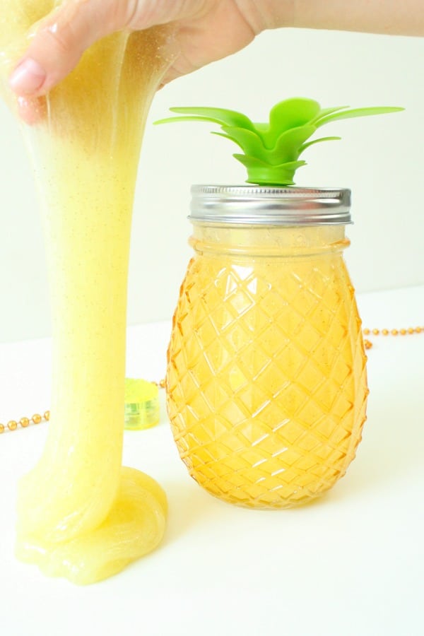 Stretchy Sparkly Scented Pineapple Slime Recipe